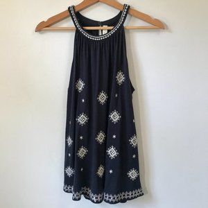 Ann Taylor LOFT Embroidered Sleeveless Blouse, Size M